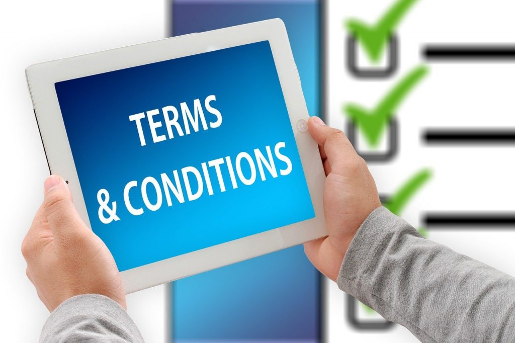 terms and conditions pages